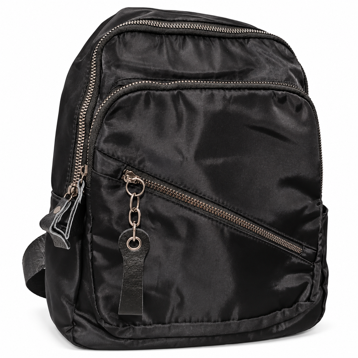 Elegant Black Nylon Backpack – Lightweight Travel & Daily Use Bag