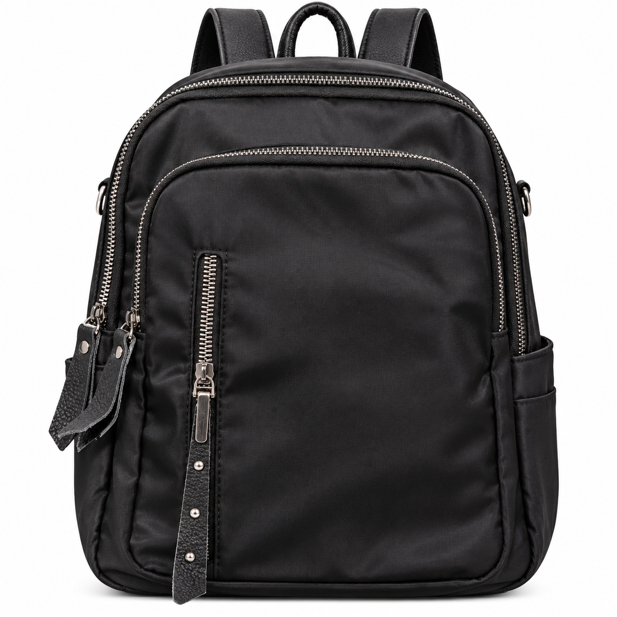 Elegant Black Nylon Backpack – Lightweight Travel & Daily Use Bag