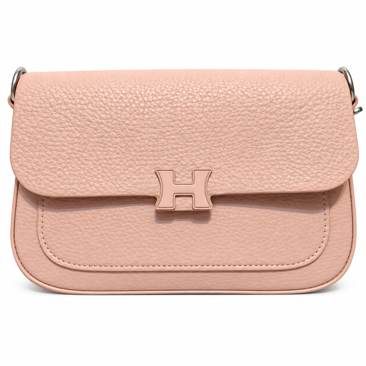 H PINK SHOULDER BAG FOR WOMEN – ELEGANT TEXTURED HANDBAG WITH CHAIN STRAP