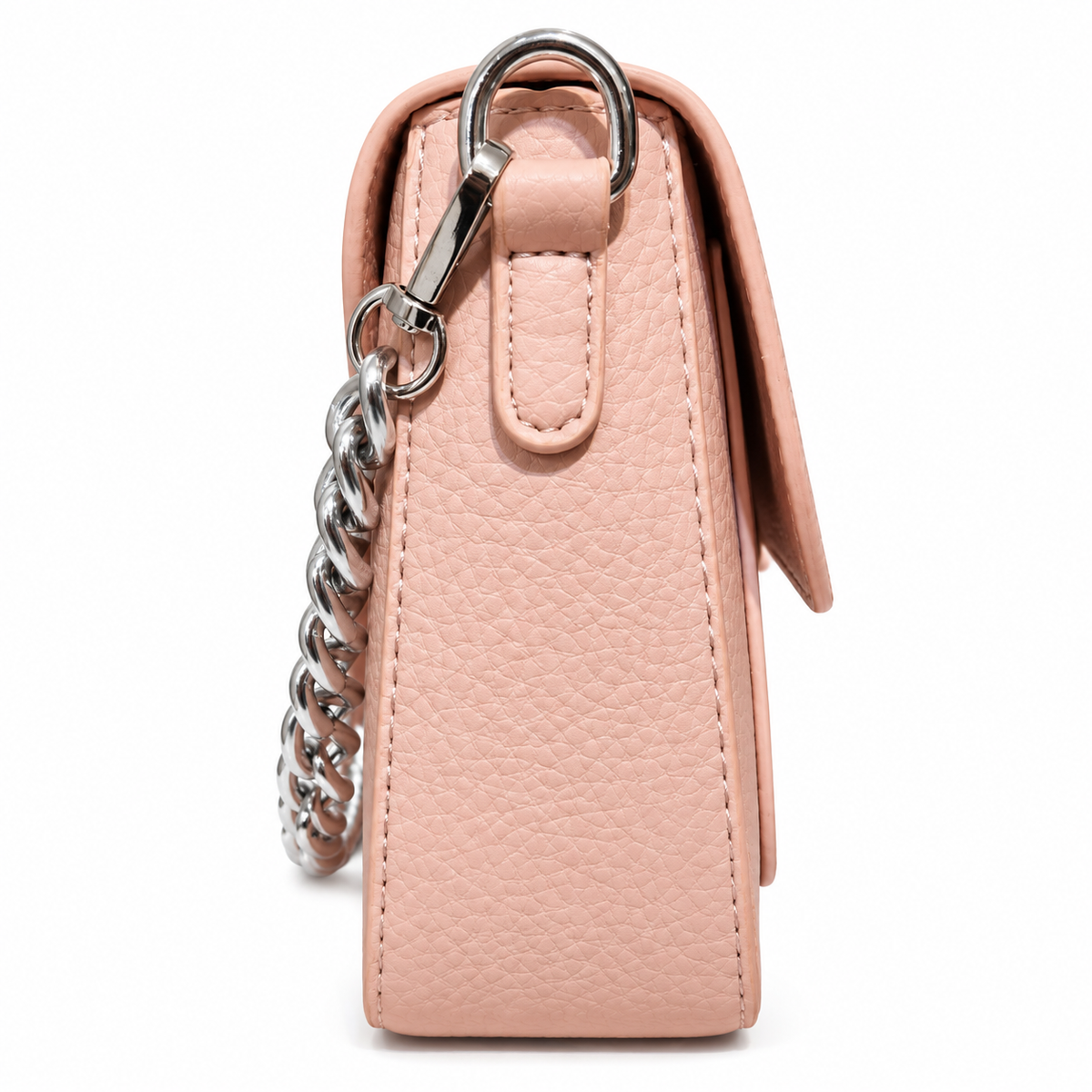 H PINK SHOULDER BAG FOR WOMEN – ELEGANT TEXTURED HANDBAG WITH CHAIN STRAP