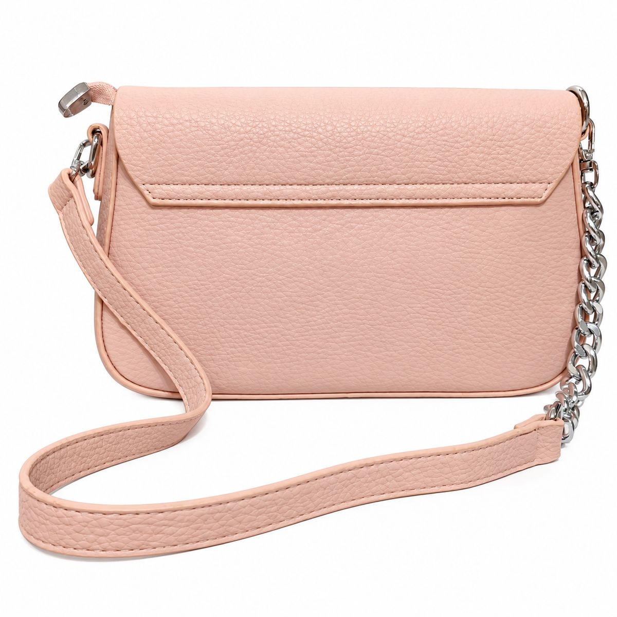 H PINK SHOULDER BAG FOR WOMEN – ELEGANT TEXTURED HANDBAG WITH CHAIN STRAP