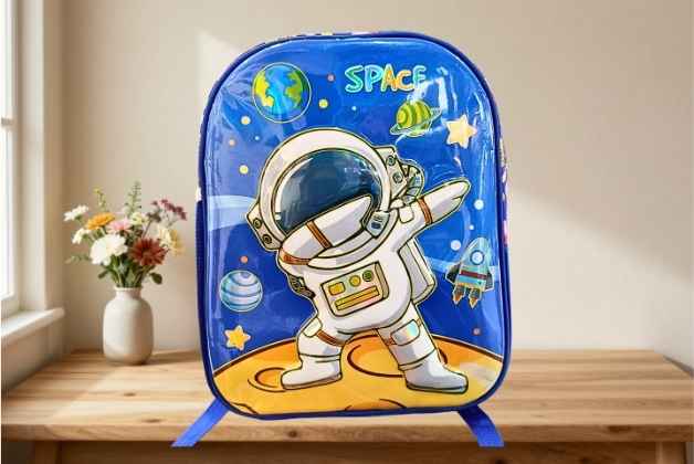 SPACE 3D VIEW 13.5 INCH SCHOOL BAG FOR BOYS | ASTRONAUT THEME KIDS BACKPACK FOR SCHOOL & TRAVEL