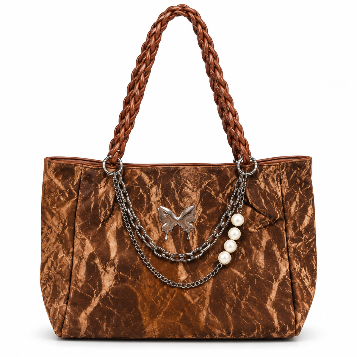 Metallic Butterfly Chain Sling / hand Bag