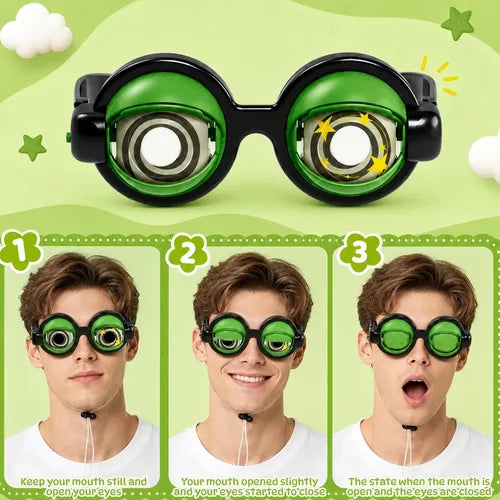 Funny Googly Eyes Glasses – Wacky Moving Eye Costume Toy for Kids & Adults