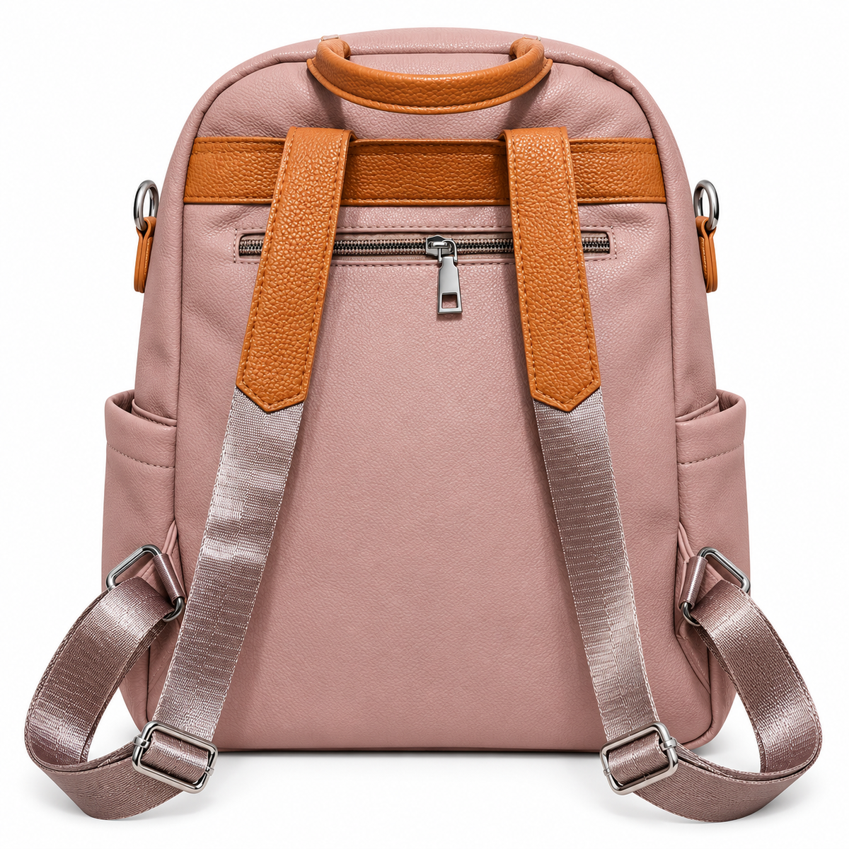 MIU Stylish Dusty Pink Leather Backpack for Daily Use