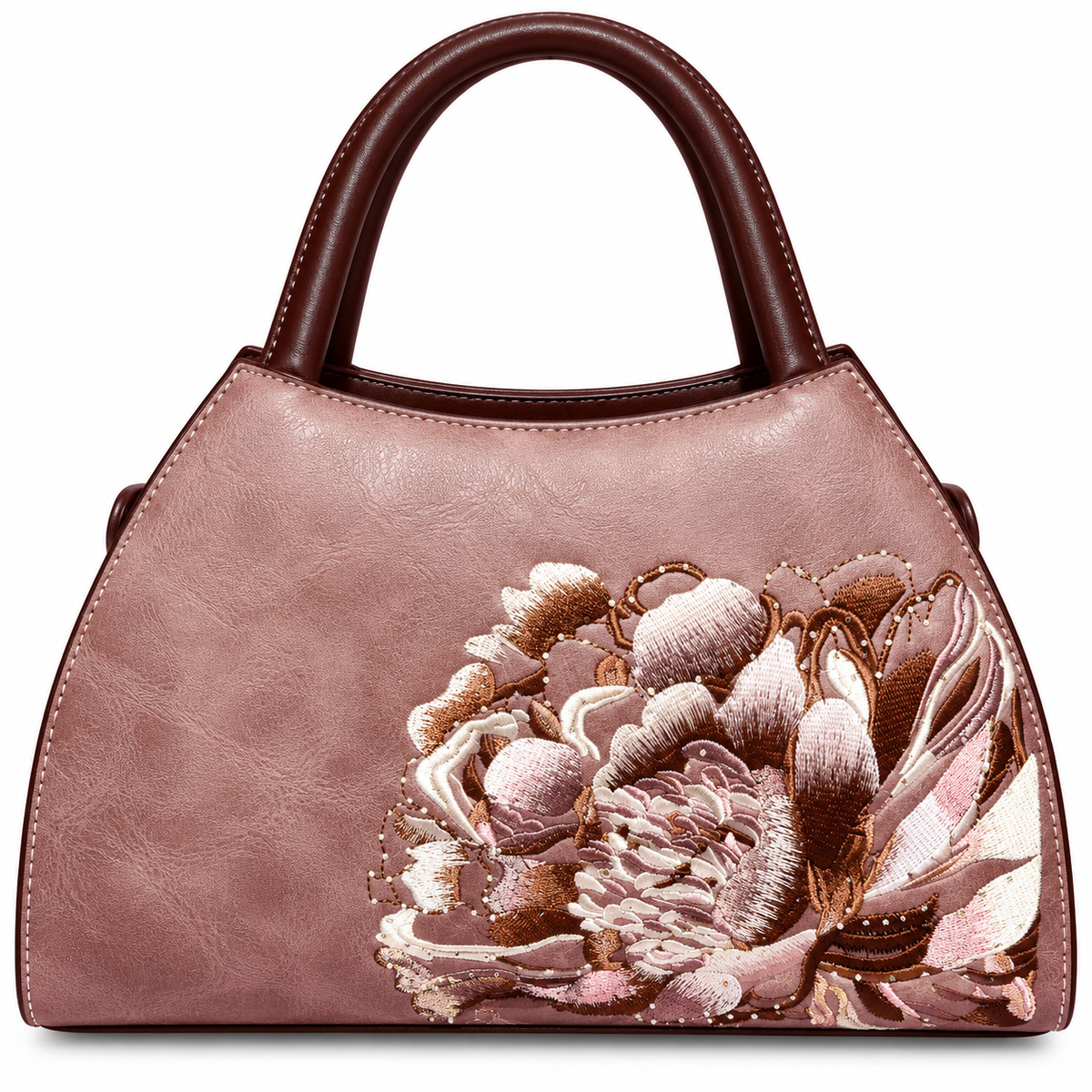 Teal Floral Embroidered 2-Zip Sling & Hand Bag for Women
