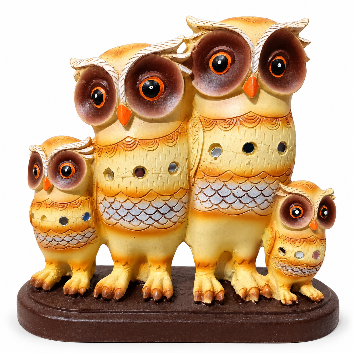 luxury artistic home decor showpiece for living room, office, study and tabletop decoration – cute owl family figurine