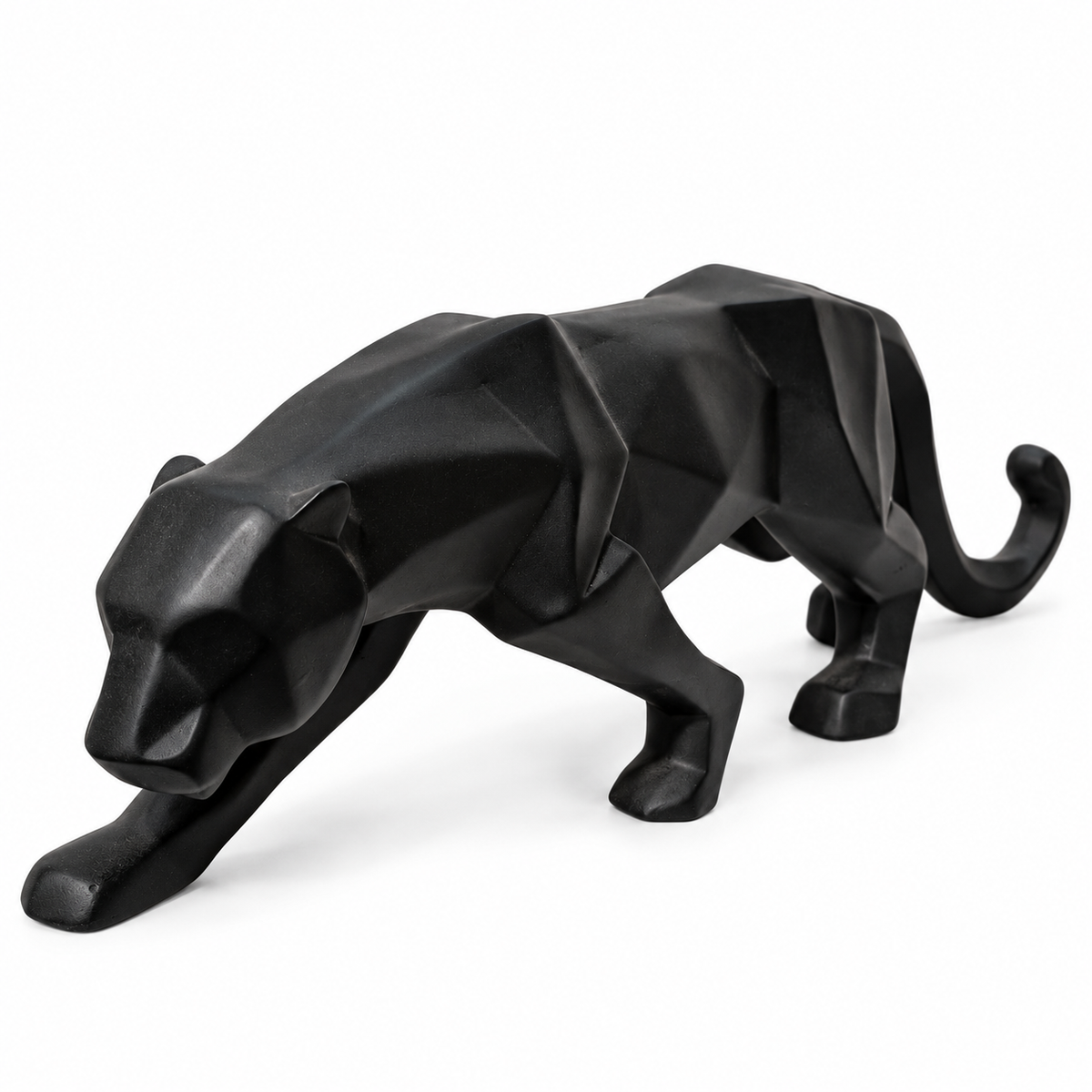 geometric black panther sculpture – luxury artistic home decor showpiece for living room, office, study and tabletop decoration