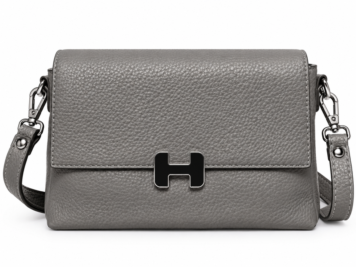 blush pink pebbled leather crossbody handbag for women