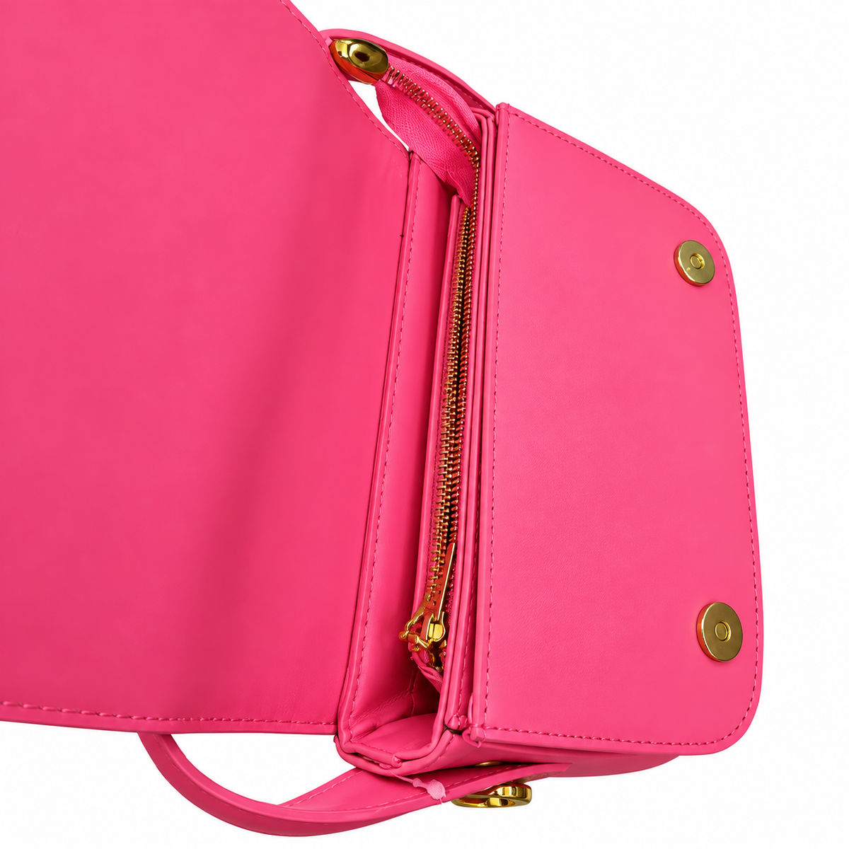 Hot Pink Embroidered Sling & Hand Bag for Women with Detachable Strap