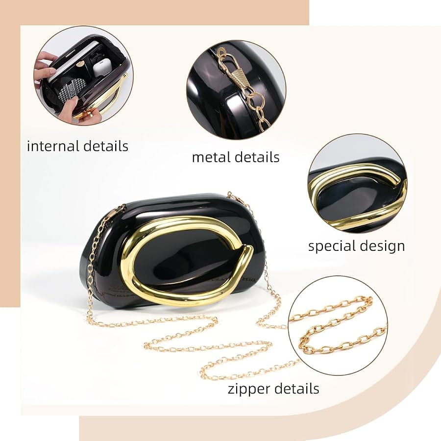 Luxury Acrylic Clutch Bag For Women | Premium Chain Sling Party Handbag