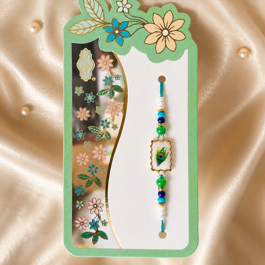 Krishna Mor Pankh Rakhi | Premium Metal Charm Rakhi | Spiritual Designer Rakhi