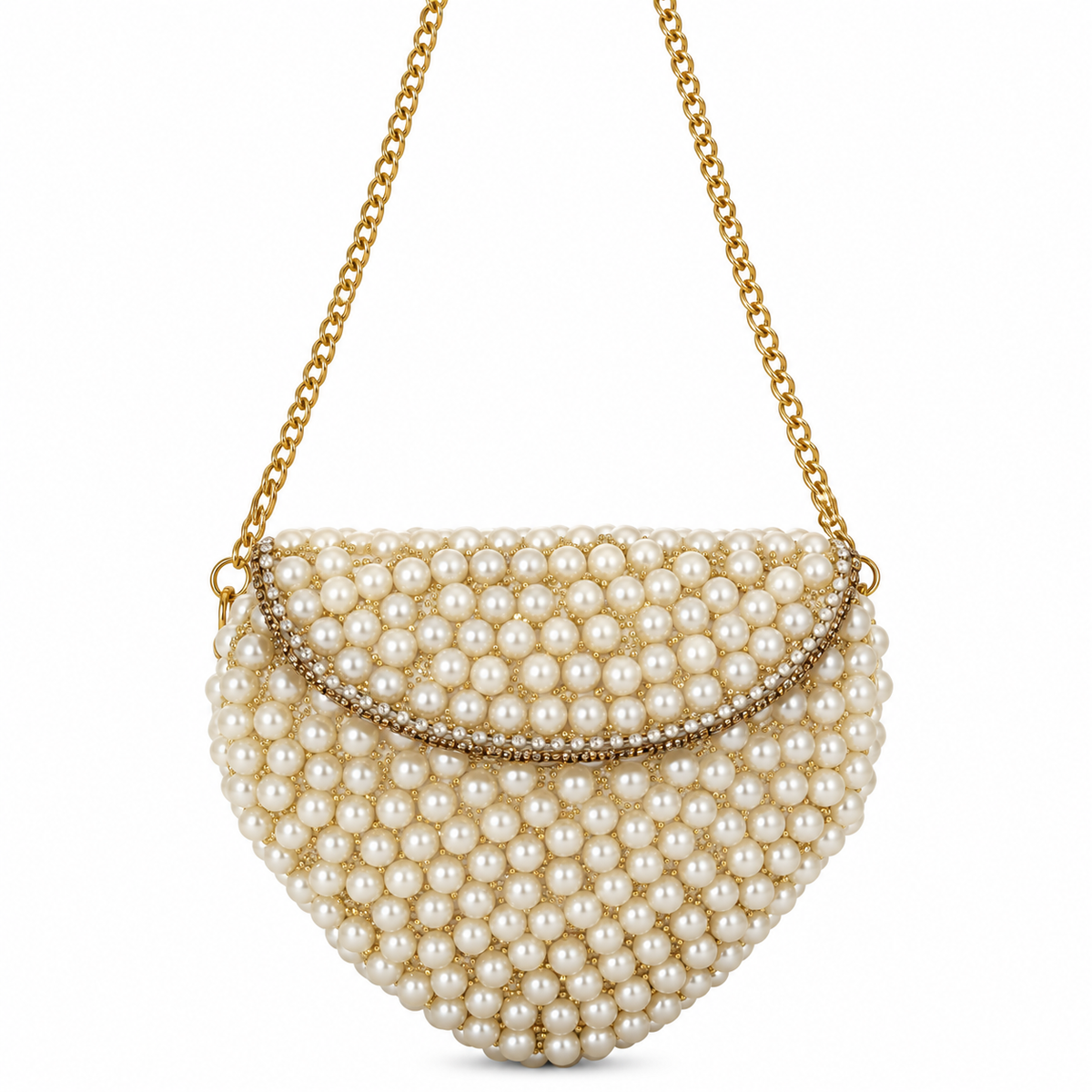 Pearl Embellished Party Sling Clutch Bag