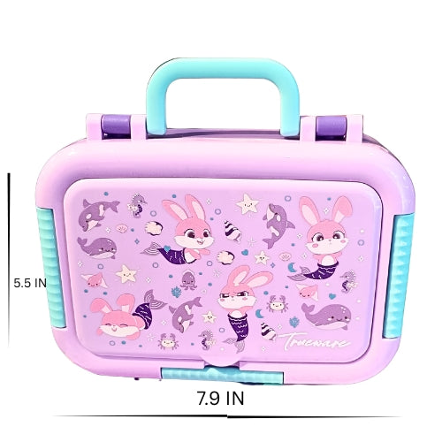 Kids Bento Lunch Box with Free Water Bottle | 2 Compartment Stainless Steel Lunch Box | Leakproof School Tiffin Box with Spoon & Fork | BPA Free Food Container