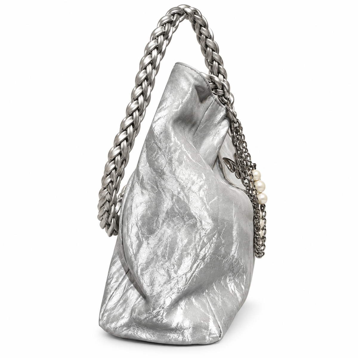 Metallic Butterfly Chain Sling / hand Bag