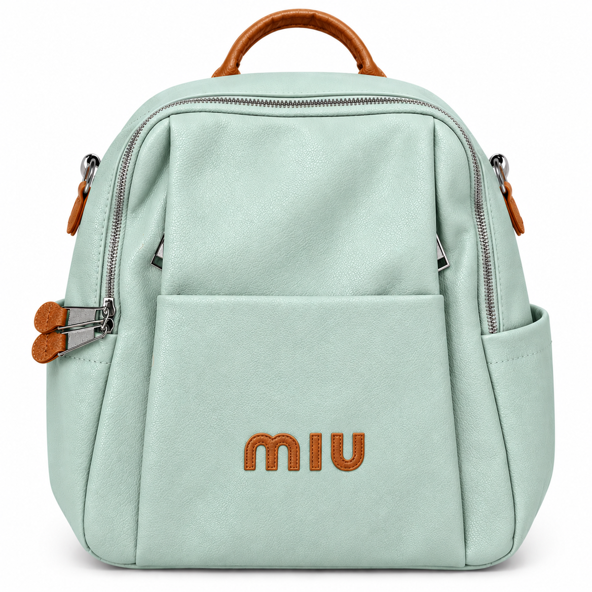 MIU Stylish Dusty Pink Leather Backpack for Daily Use