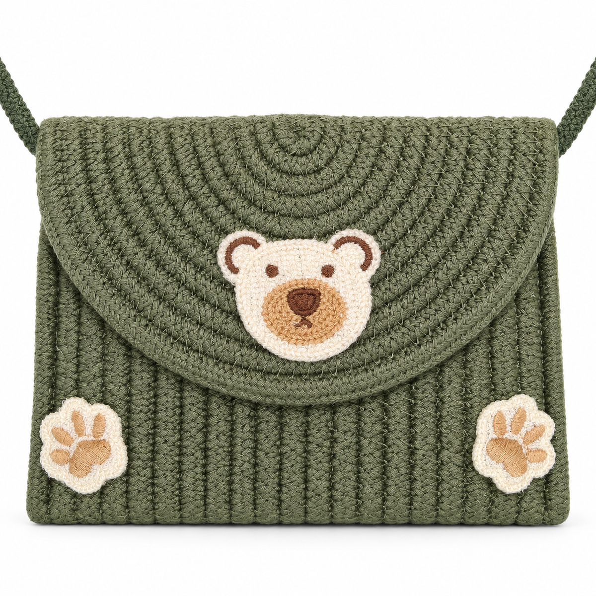Cute Teddy Bear Crochet Sling Bag