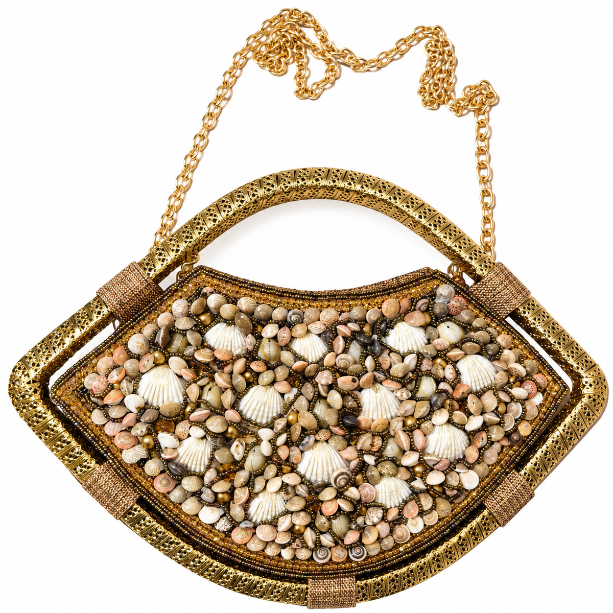 Party Wear Seashell Embellished Sling Handbag for Women