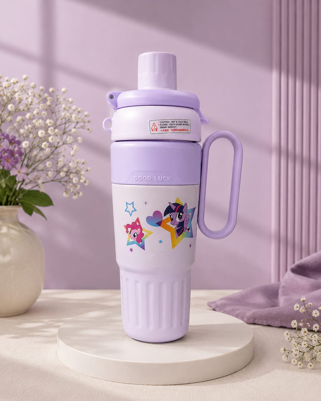 Good Luck Sipper Bottle with Handle & Straw For Boys & Girls