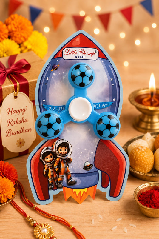 Kids Rocket Spinner Rakhi - Space Theme Fidget Rakhi for Boys