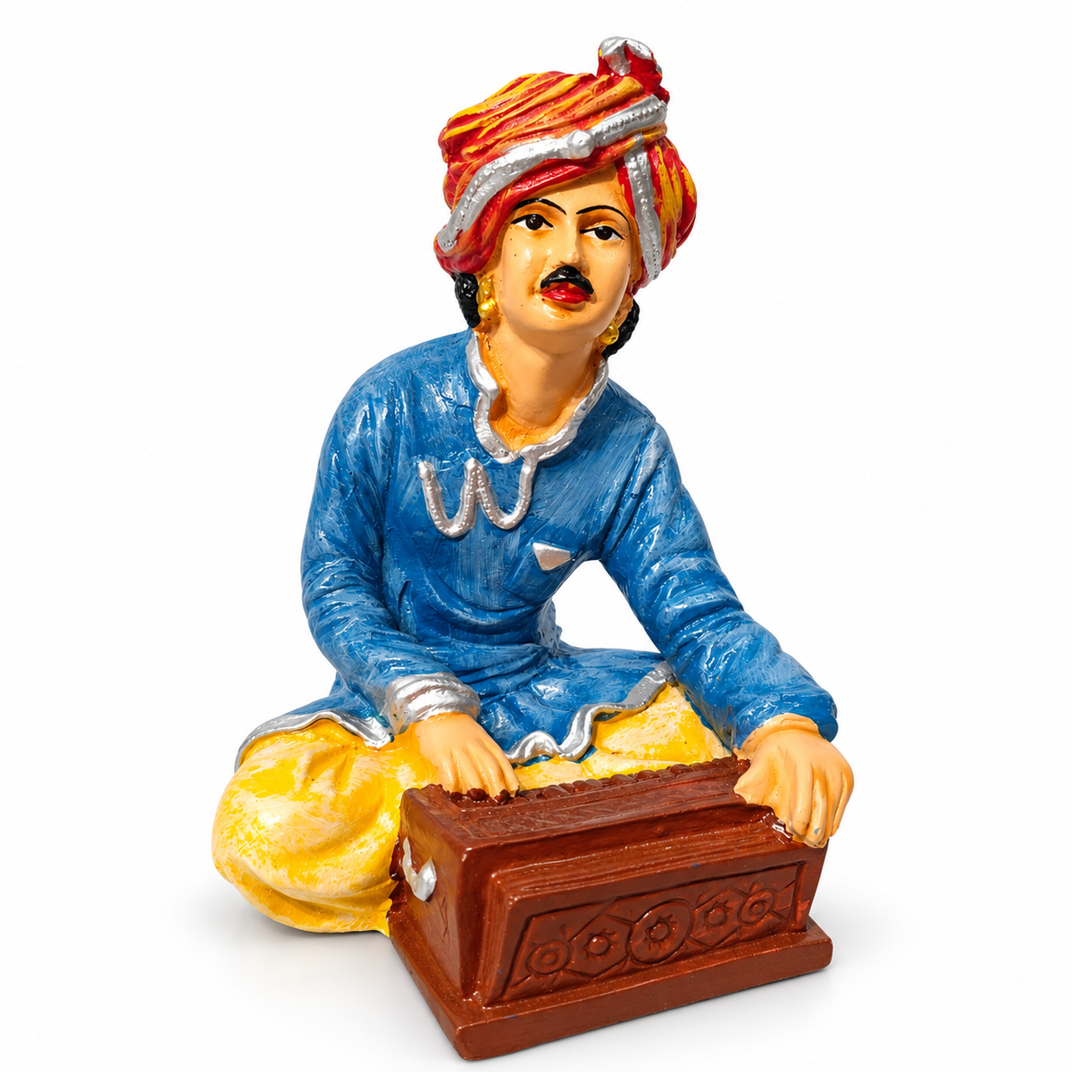 colourful indian folk musicians figurine set - luxury artistic home decor showpiece for living room, office, study and tabletop decoration