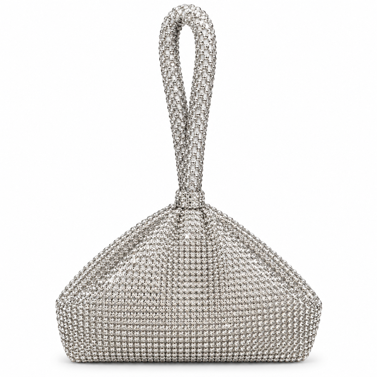 Silver Rhinestone Party Handbag for Women