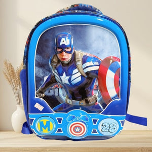 CAPTAIN AMERICA 3D VIEW 13 INCH SCHOOL BAG FOR BOYS | SUPERHERO BACKPACK | KIDS TRAVEL & SCHOOL BAG