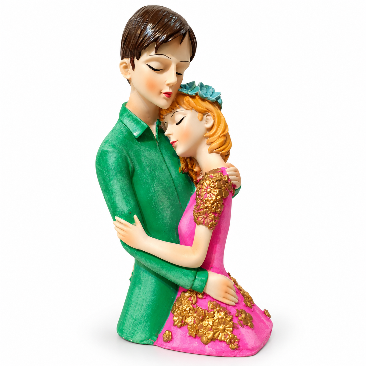 Romantic couple embracing showpiece - luxury artistic home decor showpiece for living room, office, study and tabletop decoration