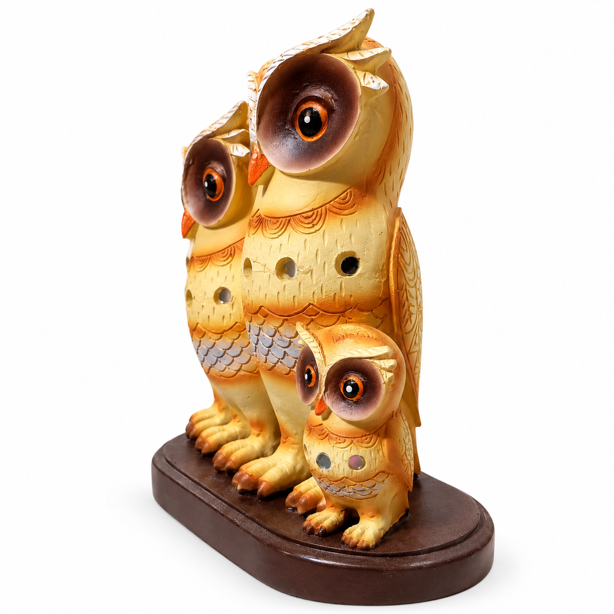 luxury artistic home decor showpiece for living room, office, study and tabletop decoration – cute owl family figurine