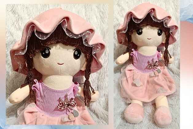 CAP DOLL SOFT TOY MEDIUM SIZE (PINK) | GIFT FOR GIRLS