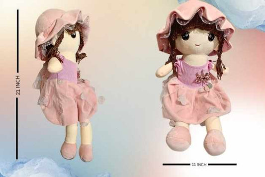CAP DOLL SOFT TOY MEDIUM SIZE (PINK) | GIFT FOR GIRLS