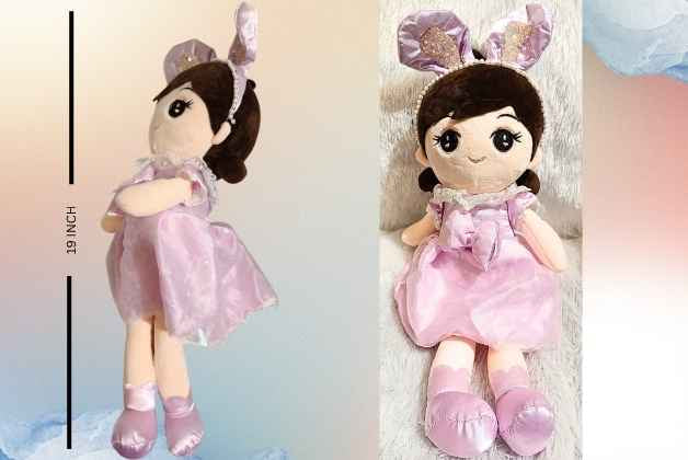 FANCY EAR DOLL SOFT TOY (PURPLE) | FROK DOLL | GIFT FOR GIRLS