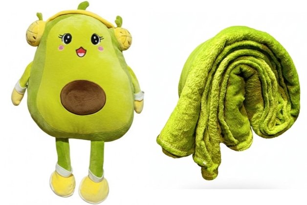 AVOCADO STUFFED BLANKET PLUSHIE SOFT TOY | BIRTHDAY GIFT FOR GIRLS/WIFE, BOYFRIEND/HUSBAND, SOFT TOYS FOR GIRLS, BABY TOYS