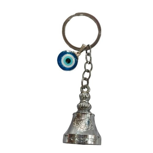 Premium Evil Eye with Guardian Bell Keychain for Bike & Car, Scooty