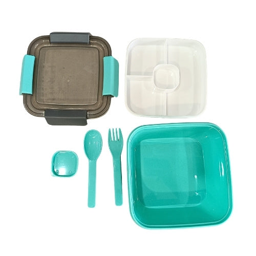 Kids Healthy Lunch Box with Sauce Container, Spoon & Fork | Leak-Proof Bento Lunch Box for School & Travel