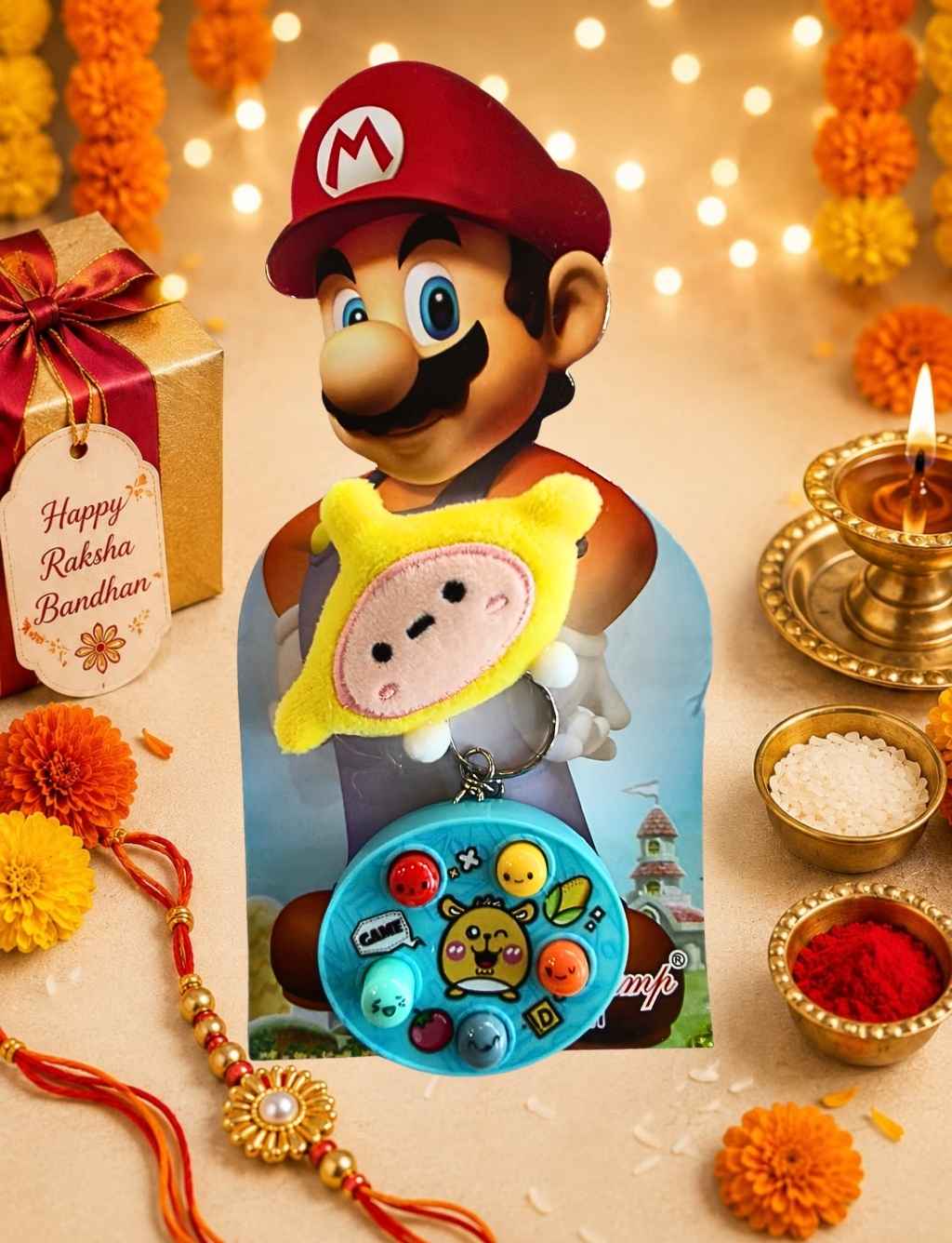 Kids Sensory Push Pop Rakhi with Plush Toy – Interactive Fidget Rakhi for Boys & Girls