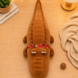 SOFT BROWN CROCODILE PLUSH SOFT TOY WITH BLANKET | GIFT FOR BOY AND GIRL