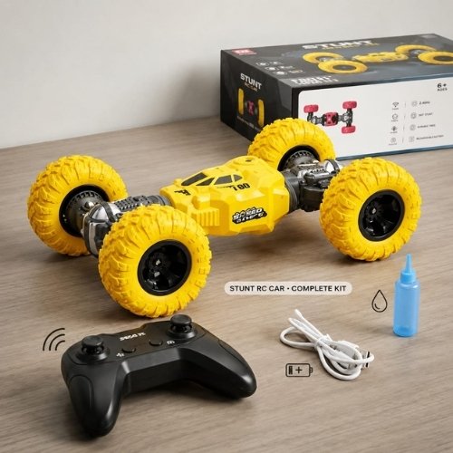 Moka Remote Control Stunt Car for Kids - 4WD 360° Rotating Double-Sided RC Car with Shockproof Tires | Rechargeable Off-Road Toy for Boys & Girls | Drift & Smoke Car