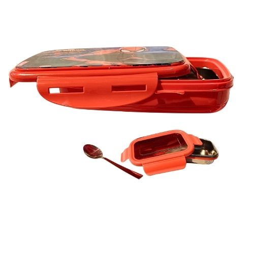 Marvel Avengers Kids Insulated Lunch Box with Stainless Steel Bowl & Spoon | Spider-Man, Iron Man & Cation America Design
