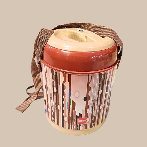 3 Tier Stainless Steel Insulated Lunch Carrier Set | Hot Food Tiffin Box with Carry Handle & Shoulder Strap | Food Grade Lunch Container