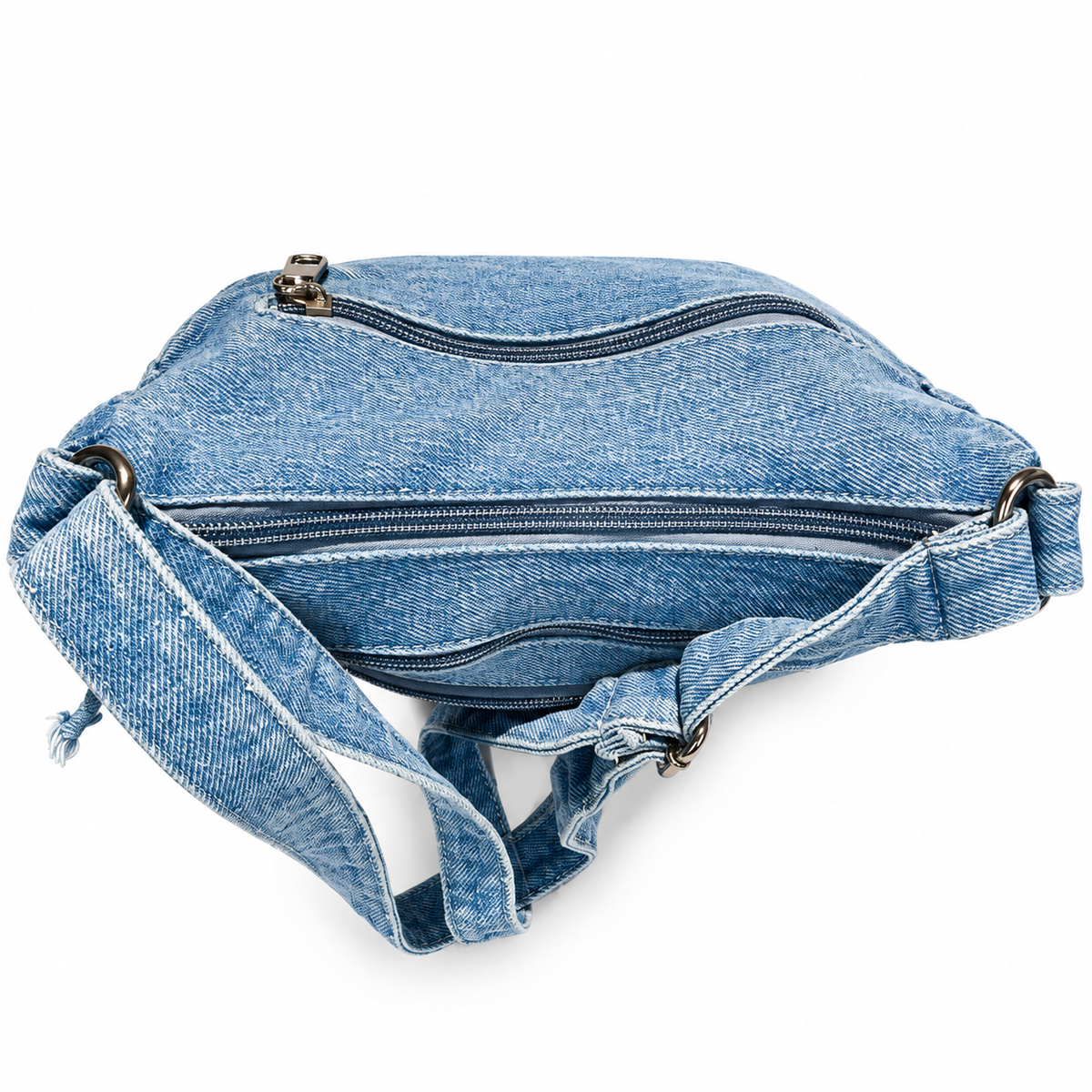 Denim Crossbody Bag with Adjustable Shoulder Strap
