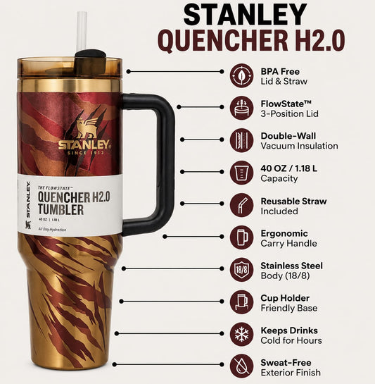 Quencher H.20 Large Capacity Tumbler 40 oz | 1.18 L – Stay Hydrated All Day