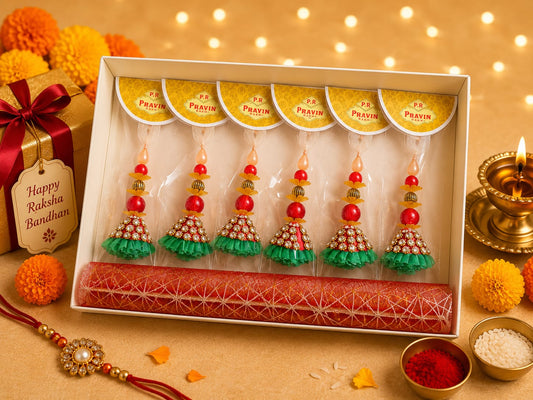 Designer Stone Lumba Rakhi | Decorative Hanging Tassel For Bhabhi