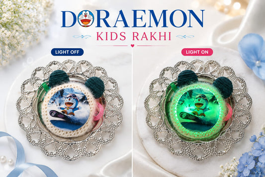 Doraemon Light-Up Kids Rakhi | LED Glowing Cartoon Rakhi for Kids