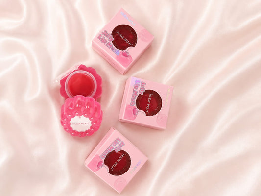 Catchy & Feature-Focused):** Huda Moji Jelly Lip Mask – Hydrating Cherry Balm with Hidden Lip Applicator