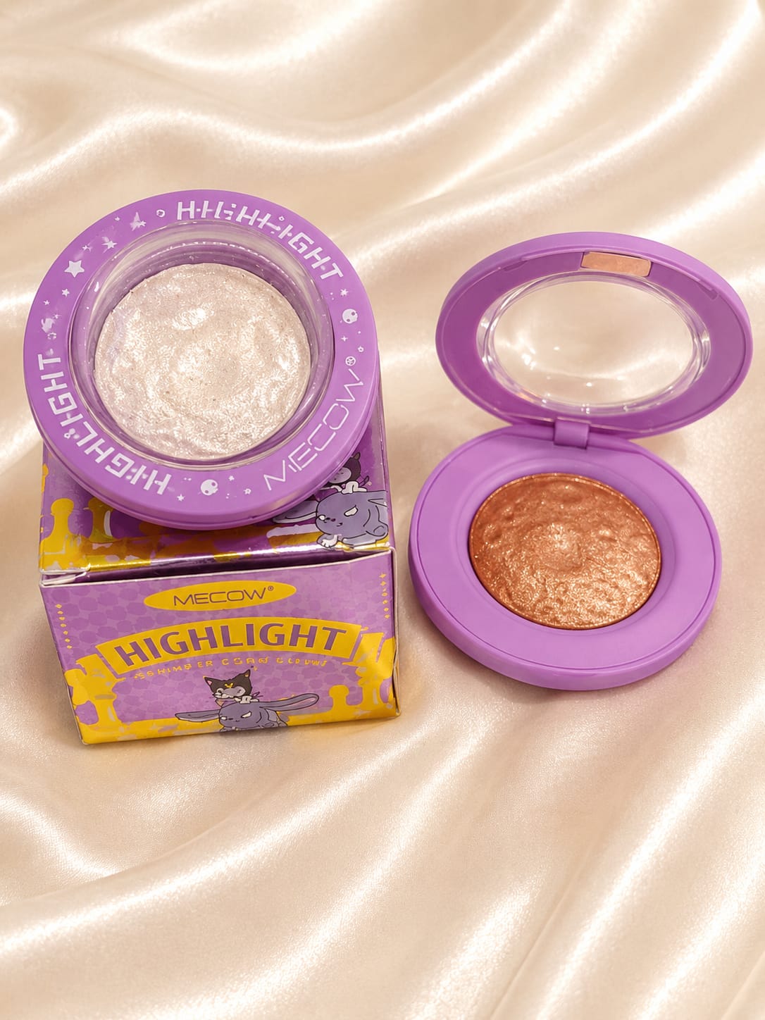 MECOW Space-Themed Shimmer Glow Highlighter – Cute UFO Packaging
