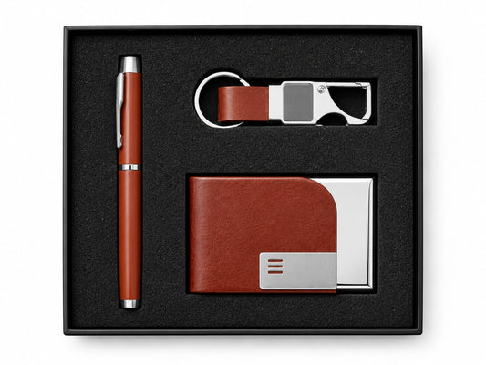 Elegant 3-in-1 Men's Gift Set | Premium Pen, Keychain & Card Holder Combo