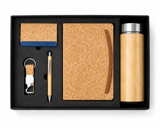 Eco Executive Gift Set – Notebook, Bottle & Keychain Pen Card Holder Gift Box