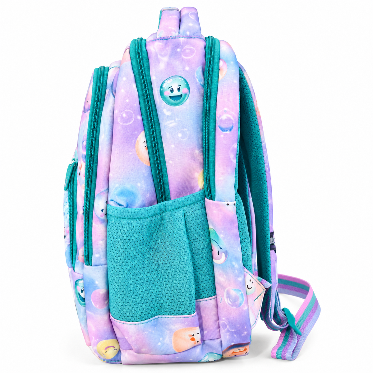 Girls School Backpack | Cute Stylish Spacious Backpack with Plush Keychain | Lightweight Backpack with Side Bottle Pockets