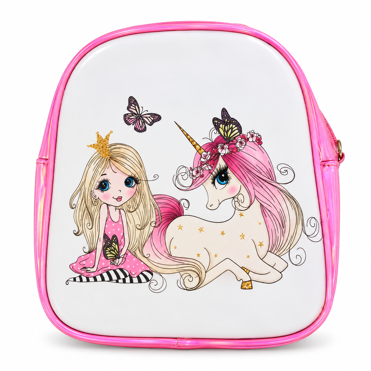 Kids Girls Fashion Backpack | Cute Cat Printed Pink Backpack | 1 Zipper Lightweight School Bag
